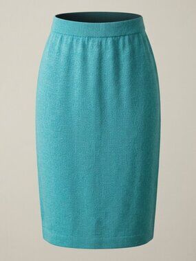St. John Evening by Marie Gray Aqua Turquoise Santana Knit Pencil Skirt | Size 8